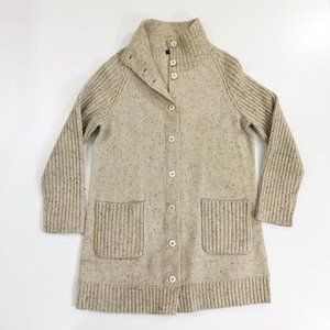Eileen Fisher Donegal Lambswool Sweater Coat Cardigan Small